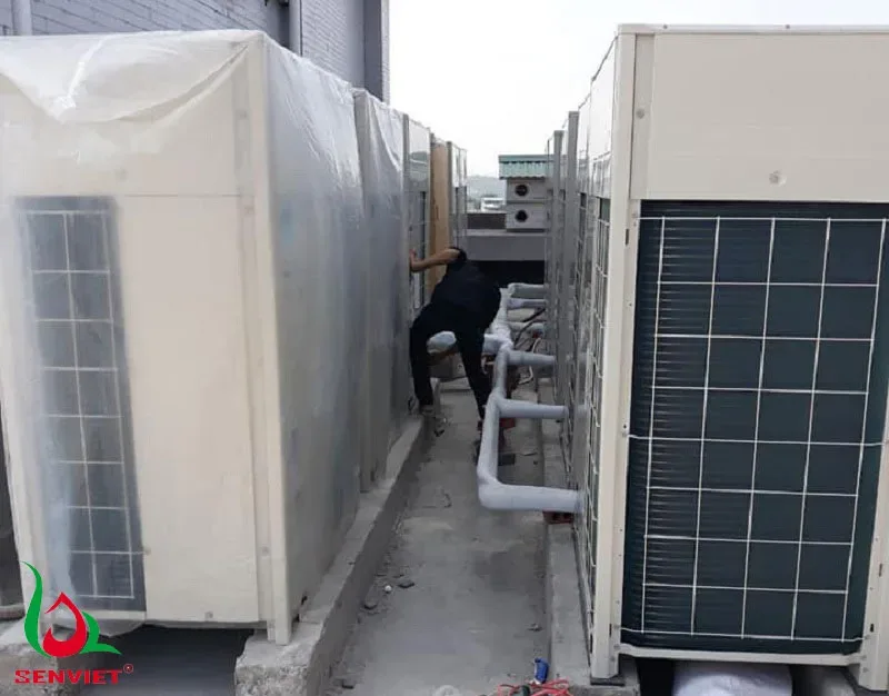 Hệ thống dàn nóng lắp đặt trong hệ thống điều hòa trung tâm