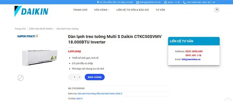Trang sản phẩm của daikinsenviet.com