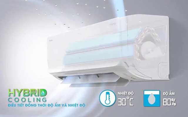 Công nghệ Hybird Cooling cân bằng độ ẩm ở mức thoải mái. 