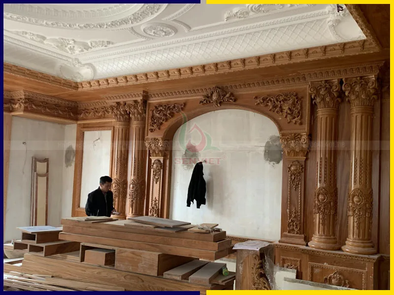 Hệ phào chỉ, trần thạch cao đắp nổi họa tiết tân cổ điển