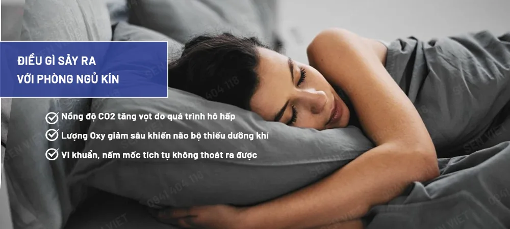 Không khí trong phòng ngủ kín không lưu thông gây bất lợi cho giấc ngủ và sức khỏe