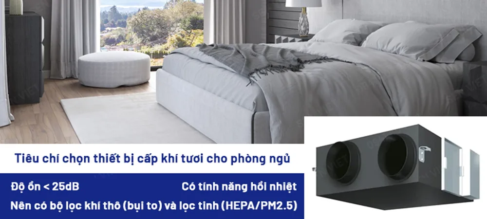 Một số tiêu chí chọn thiết bị cấp khí tươi cho phòng ngủ