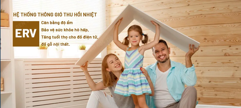 Hệ thống cấp khí tươi hồi nhiệt ERV giúp cân bằng độ ẩm cho không gian sống