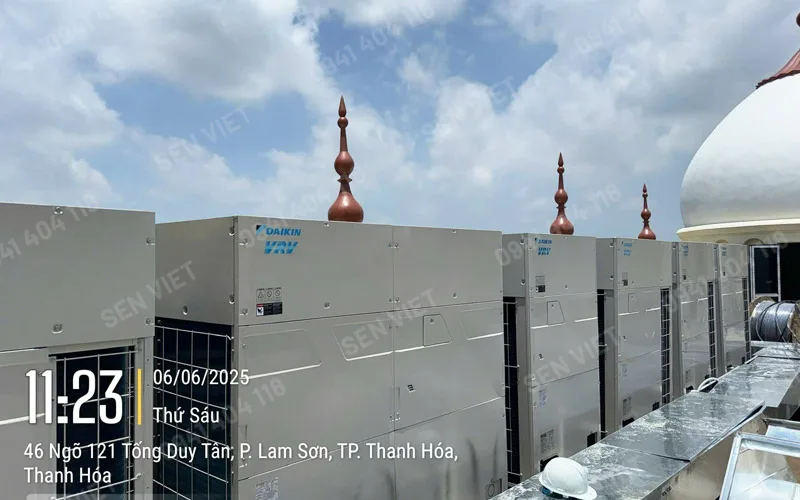 Hệ thống dàn nóng VRV Daikin đã lắp đặt hoàn thiện 